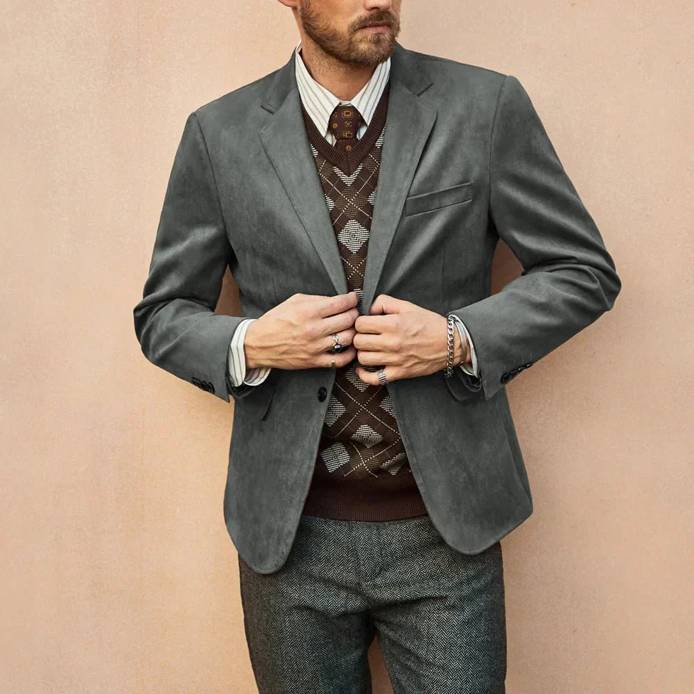 Blazer Masculino Monzatti MZ029 em camurça premium, estilo clássico.