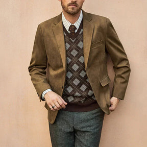 Blazer Masculino Monzatti MZ029 em camurça premium, estilo clássico.