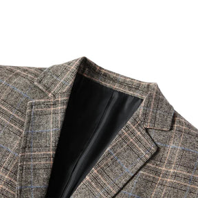 Blazer Masculino Monzatti MZ031 em lã quadriculada, corte slim fit.