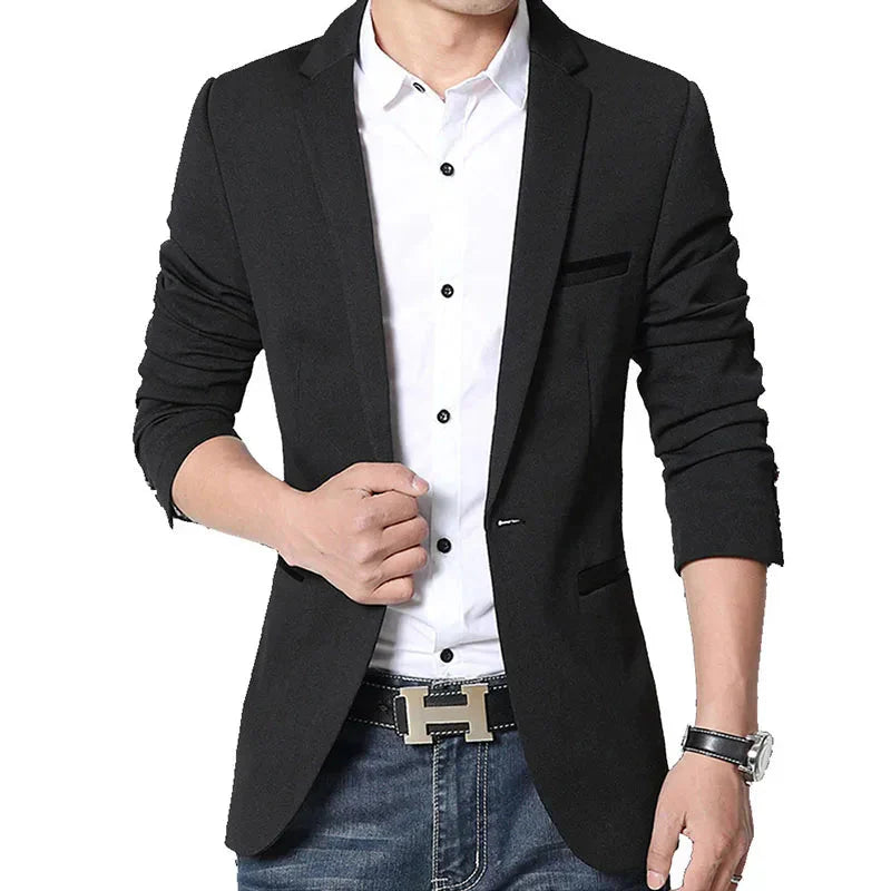 Blazer Masculino Slim Fit Monzatti MZ187 em algodão, elegante e confortável.
